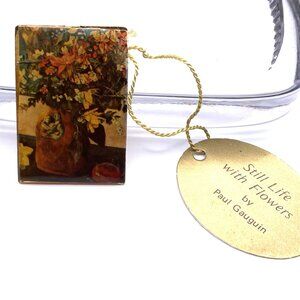 Vintage Enameled Pin  Paul Gauguin's Still Life w/Flowers  by Da Vinci Brand NWT